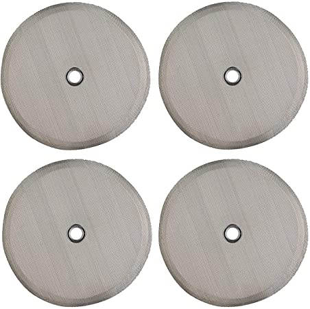 French Coffee Press Replacement Filter - 4.6" Universal 12-Cup (1500ml) Reusable Stainless Steel Metal Filter Mesh for Bodum French Press Coffee Makers, Espresso & Tea Machines(4 Pack)