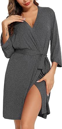 Samring Women's Lightweight Robe Soft Kimono Robes Short Bathrobe for Women Sleepwear