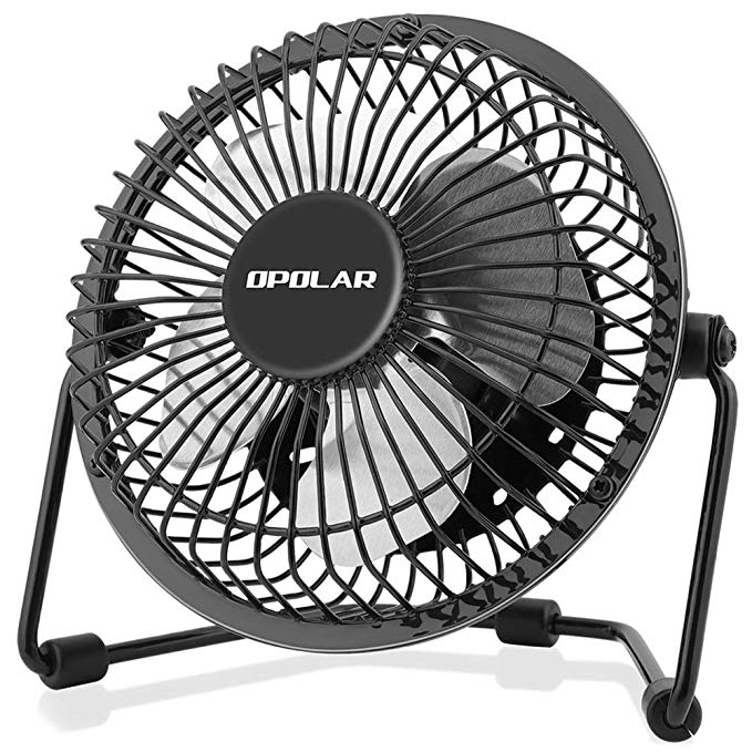 OPOLAR F401 Upgrade 4 Inch USB Small Desk Fan, Ultra-Quiet Design, with 360 Rotation, 3.8 ft Cable, Portable Cooling for Home & Office