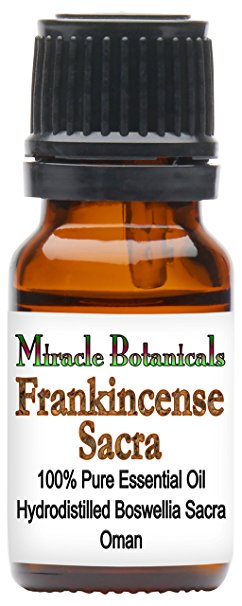 Miracle Botanicals Frankincense Sacra Essential Oil - 100% Pure Boswellia Sacra - 10ml or 30ml/1oz Sizes - Therapeutic Grade - 10ml