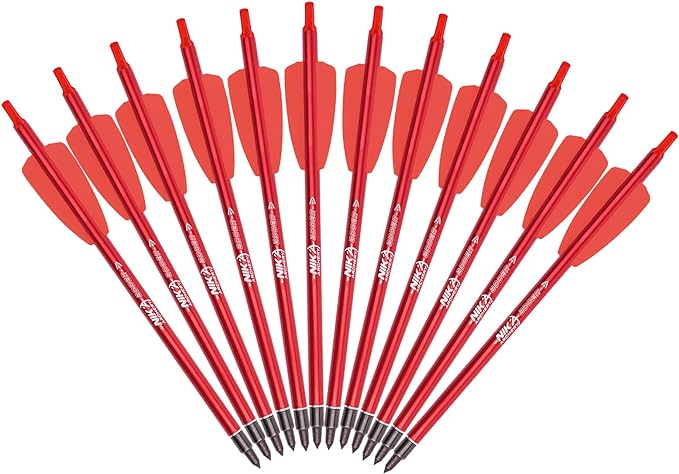 Elong Armbrust Pfeile 7,5 Zoll Armbrustbolzen Archery Aluminum Bolzen mit 2 Zoll Flügel für Armbrust Jagd 12 Stück