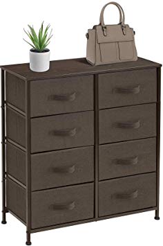 Sorbus Dresser with 8 Drawers - Furniture Storage Chest Tower Unit for Bedroom, Hallway, Closet, Office Organization - Steel Frame, Wood Top, Easy Pull Fabric Bins (8 Drawer, Brown)