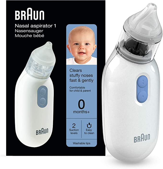 Braun Nasal Aspirator 1, Clear Stuffy Noses Quickly & Gently. Electric Nasal Aspirator for All Ages 0 5 Units