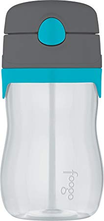 Thermos Foogo 11-Ounce Straw Bottle, Charcoal/Teal