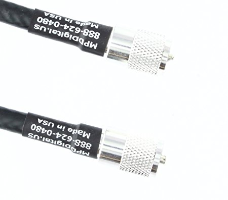 MPD Digital MADE IN THE USA RG-8U - Non Contaminating RG8u UL Listed Coaxial cable with USA MADE UHF PL-259 Male Connectors for HF VHF UHF Ham and CB Radio Antenna Cable 10 ft