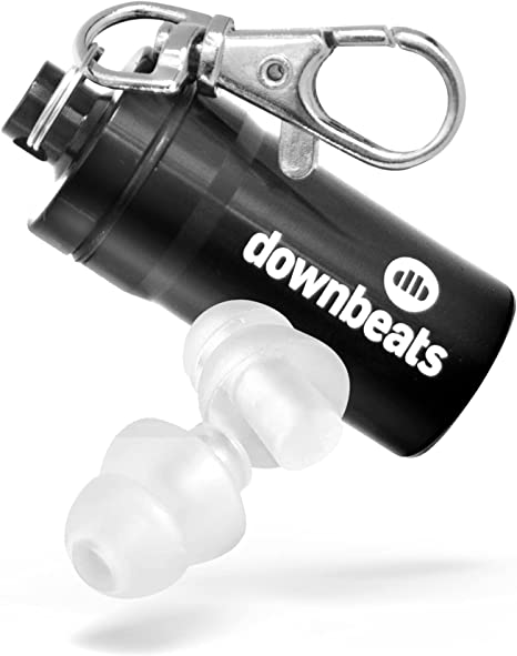 DownBeats Reusable High Fidelity Hearing Protection: Ear Plugs for Concerts, Music, Musicians, DJs, and Clubs (Black)