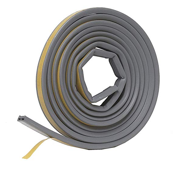 Frost King EPDM Rubber Self-Stick Weatherseal Tape, D-Section, 9/16" W, 5/16" T, 10 ft L, Grey