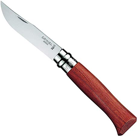 Luxury Opinel knife, size 8, Bubinga wood, stainless