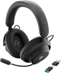 Alienware Pro Wireless Gaming Headset - Wired/Wireless, Bluetooth 5.3, 15 Minute Fast Charging, Audio Output 20 Hz, Battery Talk Time (ANC on) Up to 24 Hrs (Bluetooth), Dark Side of The Moon