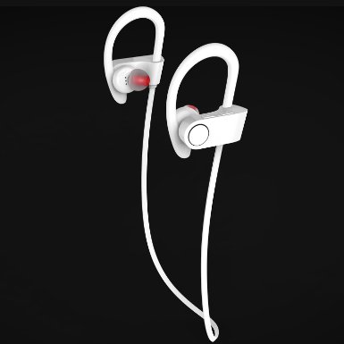 Sweatproof Bluetooth Headphone  Kingstar Wireless Sports Noise Cancelling Earbuds Superb Sound Quality Mic Earphones Iphone Mobile Phone Outdoor Activities Running Exercise Gym Headsetswhite