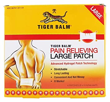 Tiger Balm Pain Relieving Patch Large , 4 Count