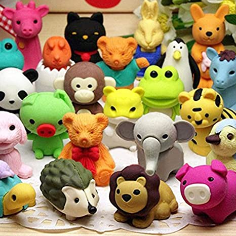 70 PCS Animal Erasers Mini Puzzle Eraser Toys for Fun Games Prizes, Classroom Prizes, School Supplies