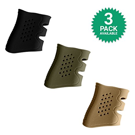 Glock Grip Sleeve ✮ The Ultimate Silicone Rubber Sleeve ✮ Fits GLOCK 17 / 19 / 20 / 21 / 22 / 23 / 31 / 32 / 37 / 38 ✮