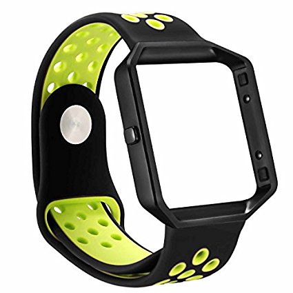 Fitbit Blaze Bands,ESEEKGO Soft Silicone Band with Metal Frame for Fitbit Blaze Replacement Sport Fitness Accessory Wristband ( No Tracker )