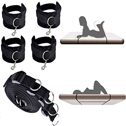 SM Shmily Sex Under Bed Bondage Restraint Kit with Hand Cuffs and Ankle Cuff Bondage Collection