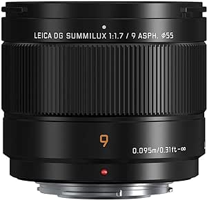 Panasonic LUMIX Micro Four Thirds Camera Lens, Leica DG SUMMILUX 9mm F1.7 ASPH, Large Aperture, Video Performance, H-X09