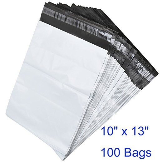 BESTEASY 100 PCS 10x13 Self Sealing Poly Mailers Shipping Envelopes Bags, White