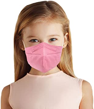 5 Layer Protection Breathable Kids Face Mask (Flamingo Pink) - Made in USA - Designed for Children | Filtration&gt;95% with Comfortable Elastic Ear Loop | Bandanna Replacement (20 pcs)