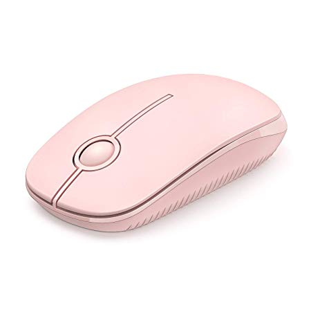 Jelly Comb 2.4G Slim Wireless Mouse with Nano Receiver, Less Noise, Portable Mobile Optical Mice for Notebook, PC, Laptop, Computer MS001 (Pink)
