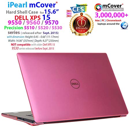 iPearl mCover Hard Shell CASE for 15.6" Dell XPS 15 9550/9560 / 9570 / Precision 5510/5520 / 5530 Series (Released After Sept. 2015) Laptop Computer - Pink