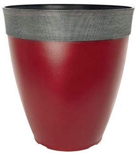 Gala Tall Round 26.4 Litre Large Plant Pot Outdoor Garden Planter (Burgundy Red)