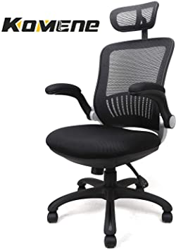 Komene Office Chairs, Ergonomic Mesh Desk Chairs High Back Computer Task Chairs with Adjustable Backrest, Headrest, Armrest and Seat Height（5 Years Warranty and US in Stock）