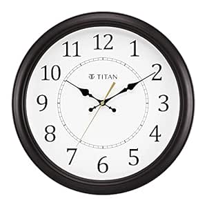 Titan Plastic Classic Brown Analog Wall Clock with Silent Sweep Technology, 42.0 X42.0 Cm (Large)