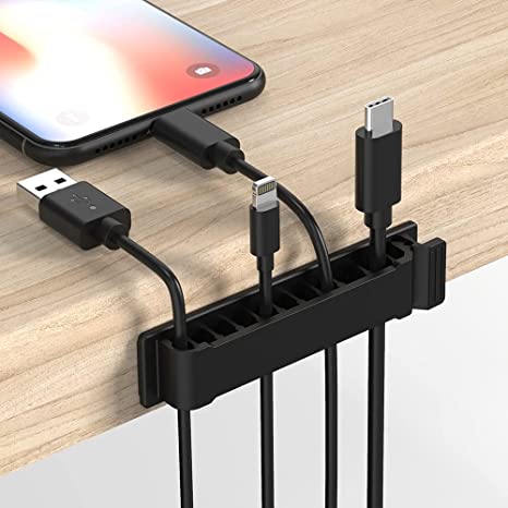 Enerdock 3 Pack Cable Clips Holder Self Adhesive Desk Wire Tidy Organizer Cable Cord Management for Organizing Cable Wires Home, Office (Black)