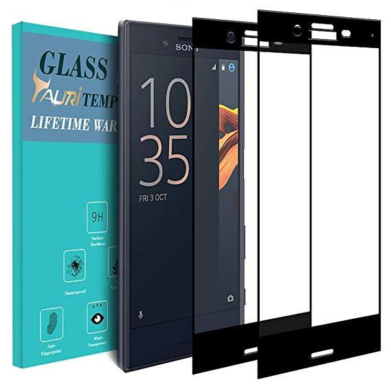 TAURI [2 Pack] Screen Protector for Sony Xperia X Compact,Tempered Glass [Full Coverage] [9H Hardness] [Bubble Free] Protective Film - Black