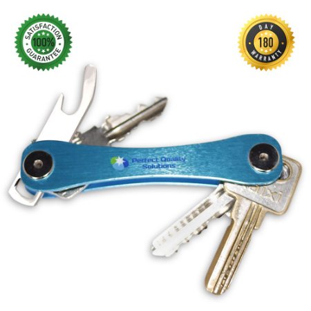 ONE DAY SALE Clever Key Holder Smart Key Ring Organizes Includes Free Bottle Opener Up to 8 Keys By PQS to End Pocket Bulge and Painful Thigh Pokes in Gift Box and FREE BONUS Root of Success E-Book