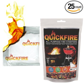 QuickFire, Instant Fire Starters. Voted #1 Camping And Charcoal BBQ Fire Starter of 2016. Waterproof, Odorless And Non-Toxic.