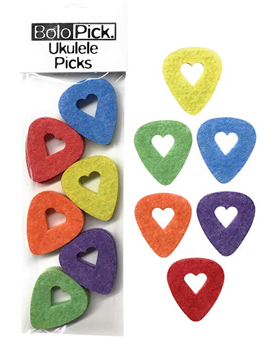 Bolopick Felt Picks, with easy grip cut-out, 12 Pack, Multi colors
