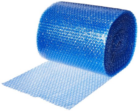 UBOXES Small Bubble Cushioning Wrap 60' 3/16", Bubble Roll 12" Wide, Perforated Every 12", BLUE