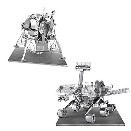 Metal Earth 3D Laser Models Spacecraft Set of 2 - Mars Rover, Apollo Lunar Module