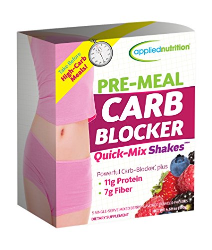 Applied Nutrition Pre-Meal Carb Blocker Quick-Mix Shakes, Mixed Berry, 5 Count