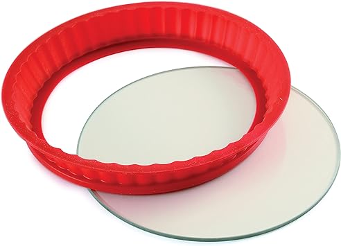 NORPRO NOR-3942 Silicone/Glass Cheesecake PAN , Red