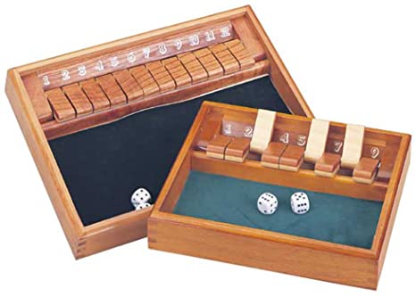 Wooden 12# Shut The Box Game Comes with A Pair of Dice