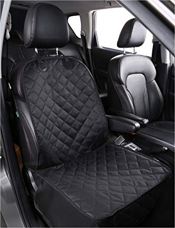 Alfheim Dog Bucket Seat Cover - Nonslip Rubber Backing with Anchors for Secure Fit - Universal Design for All Cars, Trucks & SUVs (Black)GIFT:ONE PET CAR SEAT BELT
