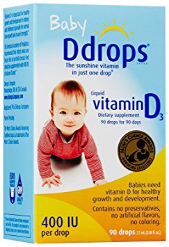 Ddrops Baby Liquid Vitamin D3 Supplement 400 Iu - 0.08 Fl Oz - 2 Pk