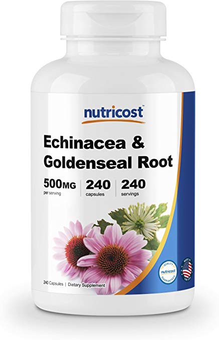 Nutricost Echinacea & Goldenseal Root, 500mg, 240 Capsules - High Quality Veggie Caps, Non GMO, Gluten Free