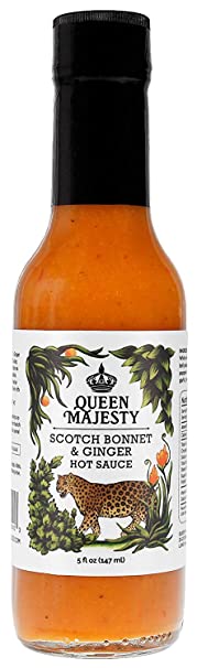 Queen Majesty Hot Sauce, Sauce Hot Scotch Bonnet Ginger, 5 Fl Oz - PACK OF 2