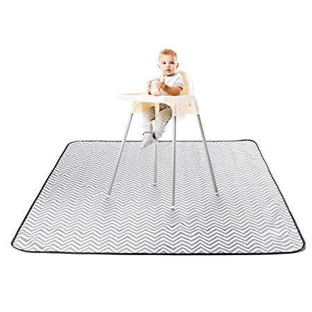 BabyGaga Splat Mat for Under Highchair 51”, Waterproof, Washable Spill Mat for Floor or Table, Art, Crafts, Playtime, Water-Resistant Anti-Slip Floor Splash Mat, Portable Play Mat and Tablecloth