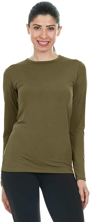 Thermajane Womens Ultra Soft Thermal Underwear Shirt – Compression Baselayer Crew Neck Top