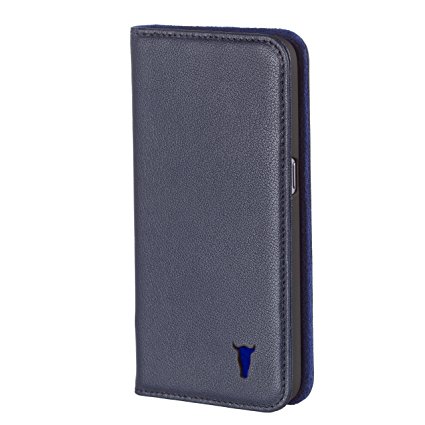 Galaxy S7 Case. Leather. Premium Navy Blue Leather Stand Case for Samsung Galaxy S7 by TORRO