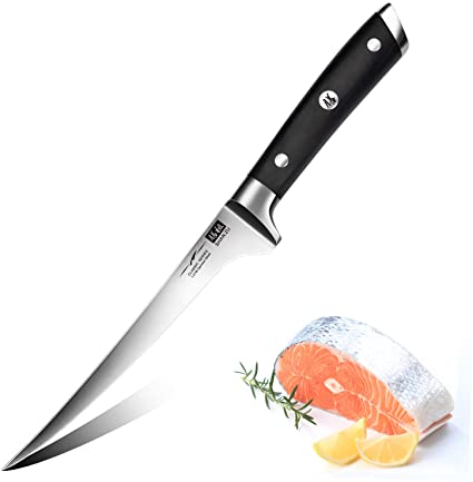 SHAN ZU Filleting Knife 7 inch- Edge Deboning Fish and Meat, Professional Fish Knife in Super Shape Carbon Stainless Steel -Classic Series