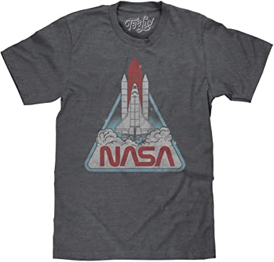 Tee Luv NASA Space Shuttle Shirt - Retro NASA Worm Logo T-Shirt