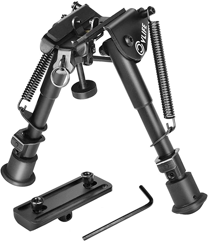 CVLIFE Bipod Adjustable Spring Return with Keymod Mount Adapter 6-9 Inches
