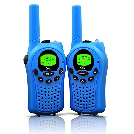 Walkie Talkies for Kids, 22 Channel Walkie Talkies 2 Way Radio 3 Miles (Up to 5Miles) FRS/GMRS Handheld Mini Walkie Talkies for Kids (Pair) (Blue)