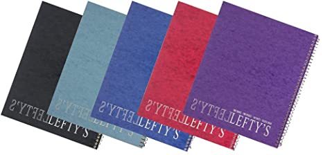 Left-Handed College Ruled Notebook Printed with"Lefty's" on the Cover, Set of 5, Assorted Colors