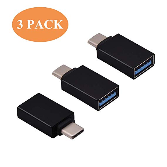 USB C to USB 3.0 Adapter[3PACK],USB Type c(Male) to USB a (Female) Connector, Support OTG Function,Compatible with MacBook 2018 2017 2016, Samsung Galaxy Note 8, Galaxy S8/S9, Google Pixel